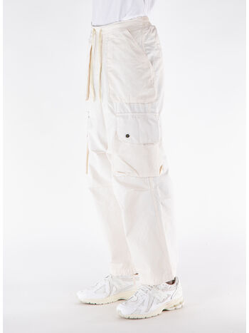 PANTALONE CARGO IN NYLON, 013 CREAM, small