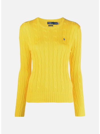 MAGLIONE A GIROCOLLO TRECCIATO, TRAINER YELLOW, small