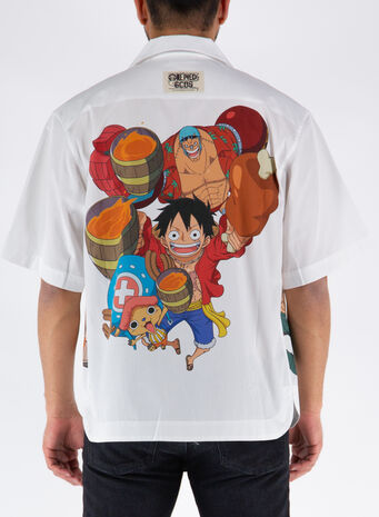 CAMICIA ONE PIECE STRAW HAT CREW BOWLING, 01WHITE, small