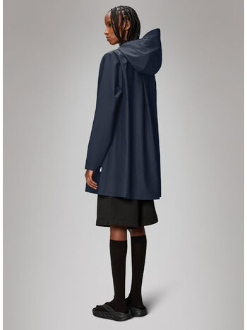 GIACCA CON CAPPUCCIO A-LINE IMPERMEABILE, 47 NAVY, small