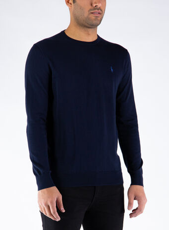 MAGLIONE GIROCOLLO LOGO, HUNTERNAVY, small