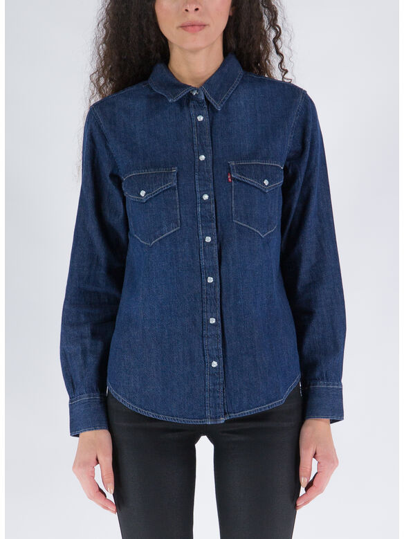 CAMICIA ESSENTIAL WESTERN, DARK INDIGO, medium