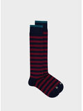 CALZA STRIPE RUGBY UNISEX, 0328 BLU / BORDEAUX, thumb