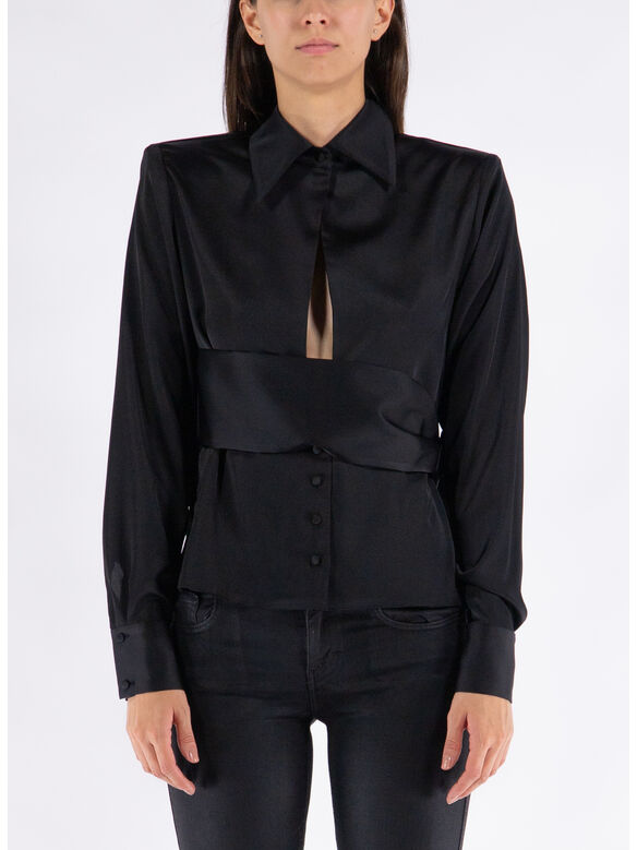 CAMICIA THE GIA DOUBLE, BLACK, medium