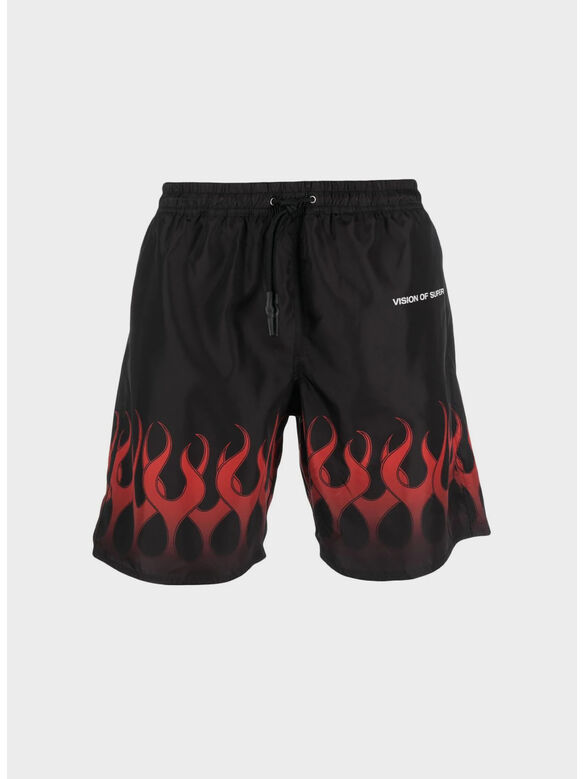 COSTUME WITH RED FLAME, BLACK, medium