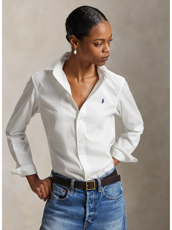 CAMICIA IN COTONE, WHITE, medium