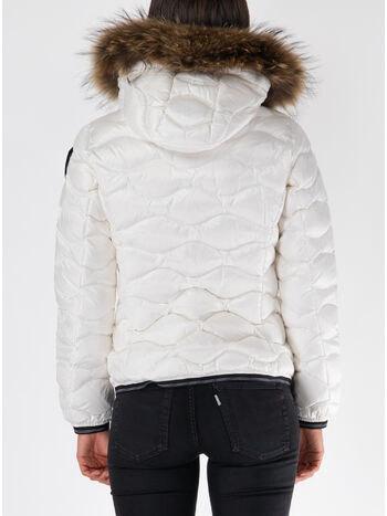 PIUMINO CON  PELLICCIA ALDIE, 100BI BIANCO OTTICO, small