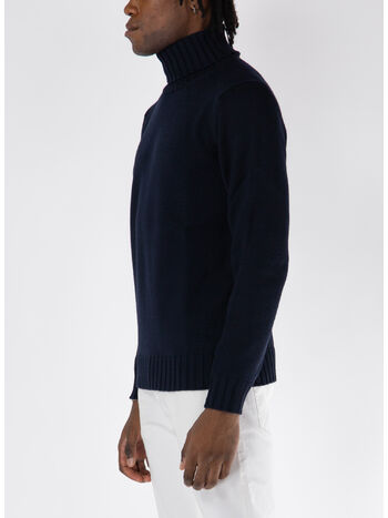 MAGLIONE A COLLO ALTO, 890 BLU, small