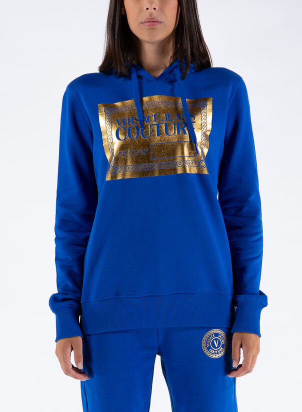 VERSACE JEANS COUTURE FELPA CON CAPPUCCIO Blu Donna