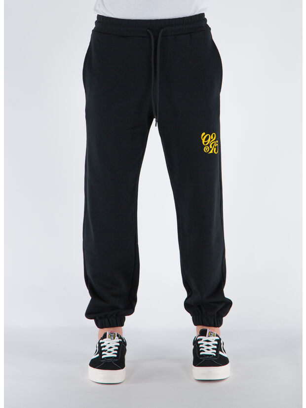 PANTALONE IN FELPA CON STAMPA, V2 NERO, large