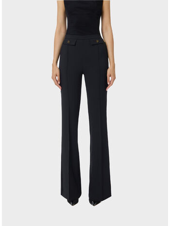 PANTALONE IN DOPPIO CRÊPE, 110 NERO, small