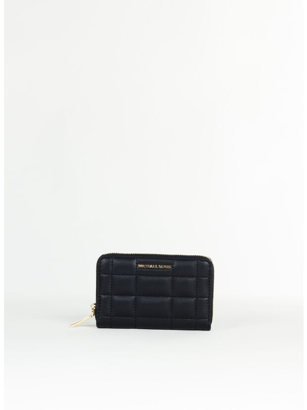 PORTAFOGLIO PICCOLO IN PELLE TRAPUNTATA, 001 BLACK, large