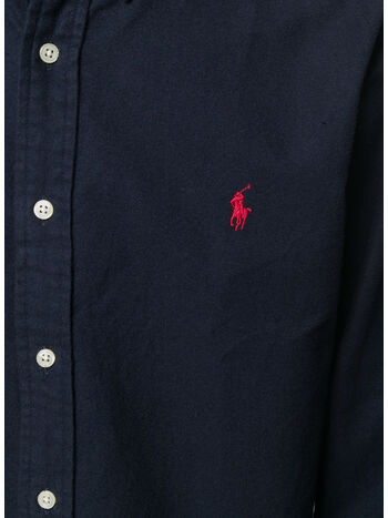 CAMICIA OXFORD A MANICHE LUNGHE, RL NAVY, small