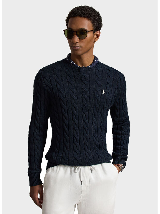 MAGLIONE GIROCOLLO, HUNTER NAVY W/ C8135 PP, large
