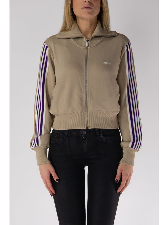 FELPA FULL ZIP CON LOGO, B7KT, medium