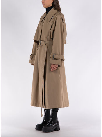 TRENCH OVERSIZE IN COTONE ANTI GOCCIA, 001, small