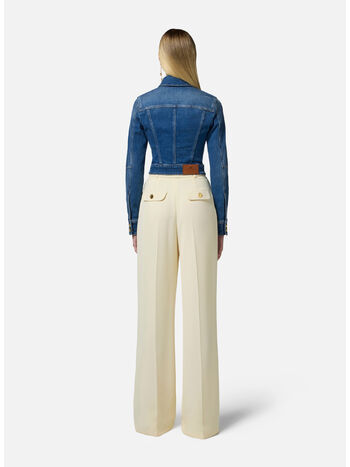 PANTALONE IN CRÊPE FLUIDO CON BOTTONI DORATI, DC7 LEMONADE, small