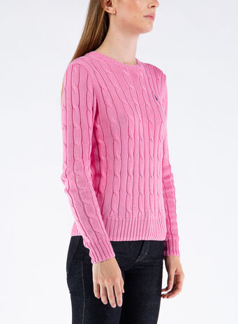MAGLIONE A TRECCE, 093HARBORPINK, small