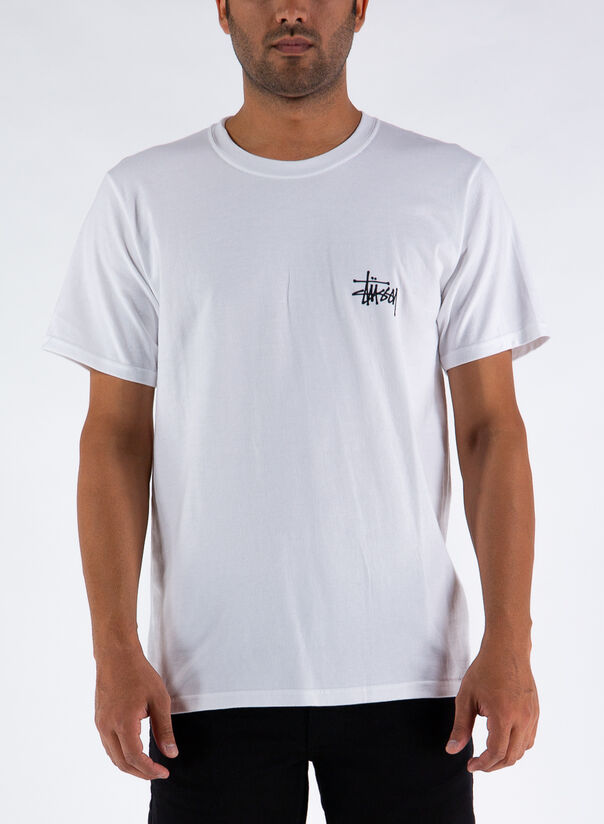 T-SHIRT BASIC STUSSY, WHITE, large