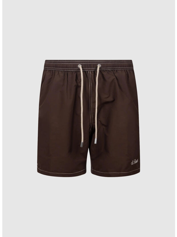 SWIM SHORTS PATMOS, 00085L TOILE 18H DARK BROWN, large