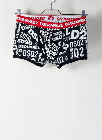 COMPLETO INTIMO MAGLIA + BOXER, 018BLACK/WHITE, small