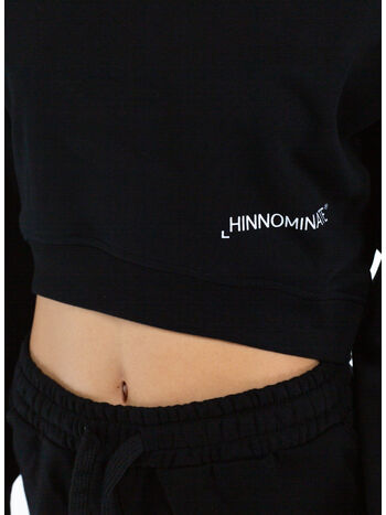 FELPA CROP GIROCOLLO, NERO, small