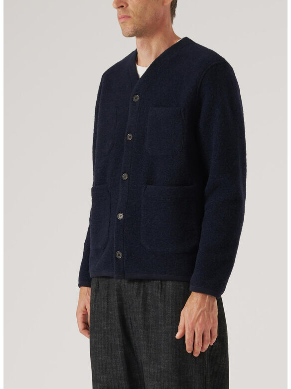 CARDIGAN IN LANA, NAVY, medium