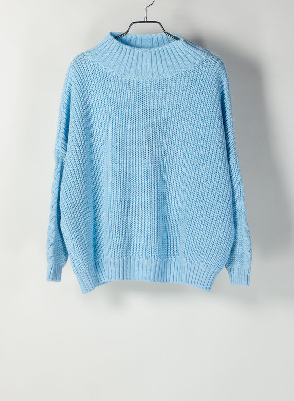 ZAHJR MAGLIONE A TRECCIA Azzurro Donna | Selecteur