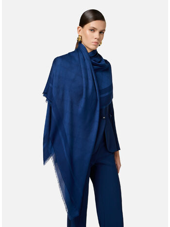 SCIARPA PASHMINA GRANDE CON ROMBI JACQUARD, DC8 OLTREMARE, small