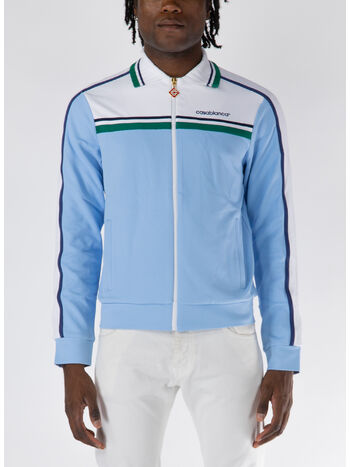 FELPA FULL ZIP CONTRAST YOKE, PALE BLUE, small