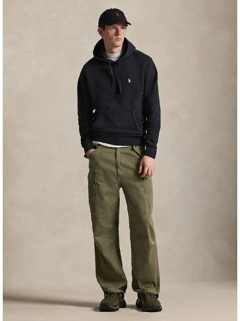 FELPA CON CAPPUCCIO RL HOODIE, POLO BLACK, small