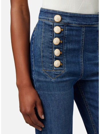 JEANS PALAZZO CON BOTTONIERA, , small