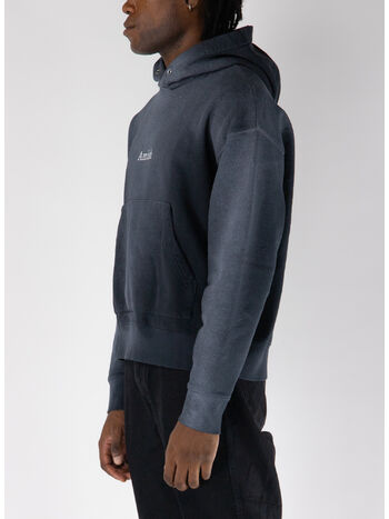 FELPA HOODIE CON LOGO STAMPATO, C0073 USED WASHED BLACK, small