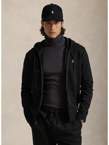 FELPA CON CAPPUCCIO E CERNIERA, POLO BLACK, small