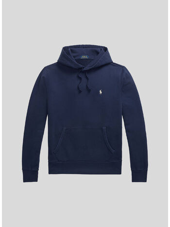 FELPA HOODIE CON LOGO RICAMATO, 018 CRUISE NAVY, small
