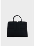 BORSA TOTE CON INSERTI IN PELLE, 110 NERO, thumb