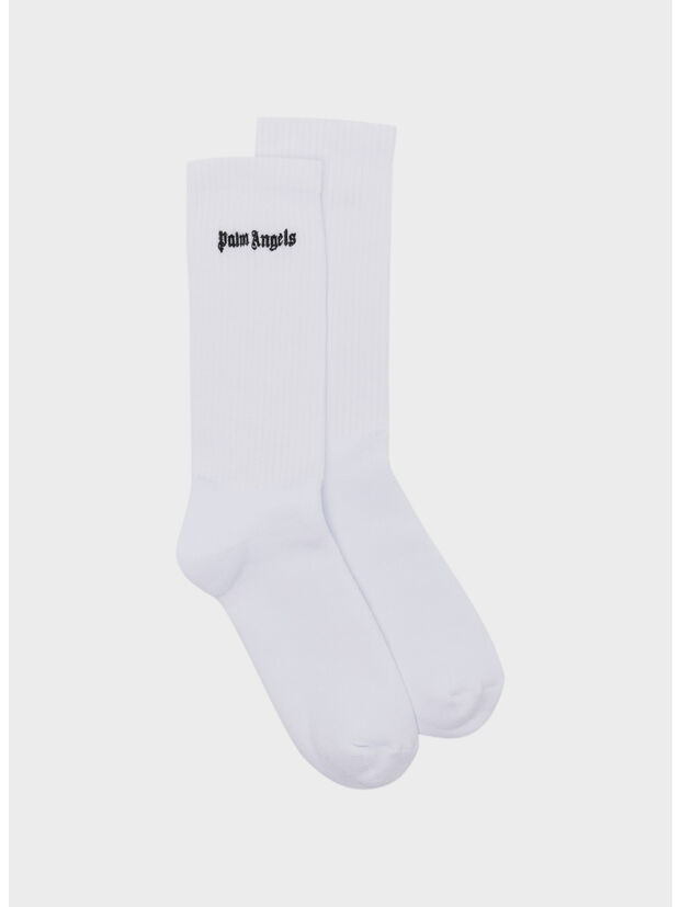 CALZINI CON LOGO CLASSICO RICAMO, 0110 WHITE BLACK, large