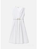 ABITO LONGUETTE CON CINTURA, 100 WHITE, thumb