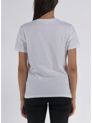 T-SHIRT IN JERSEY CON PLACCA LOGO IN VELLUTO, 270 GESSO, small