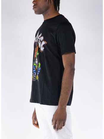 T-SHIRT GIROCOLLO CON STAMPA, NERO, small