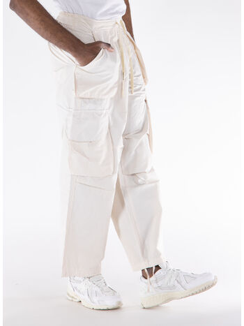 PANTALONE CARGO IN NYLON, 013 CREAM, small