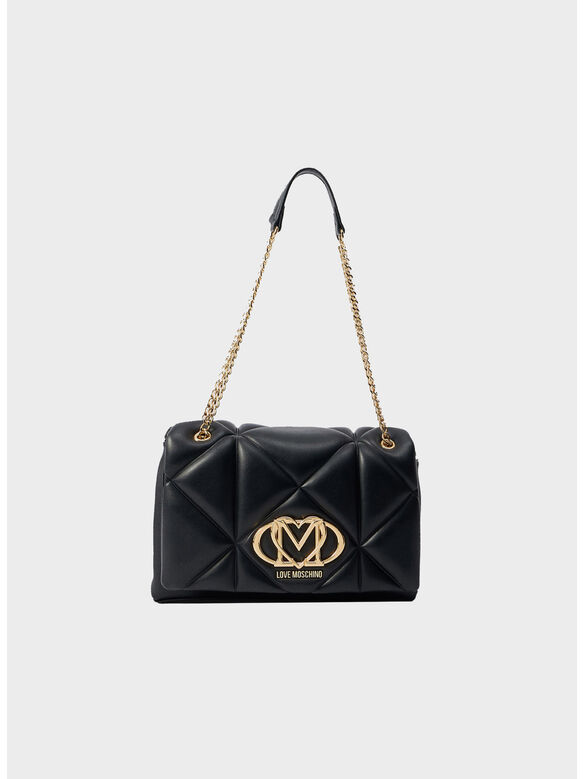 BORSA A SPALLA DAILY SMART TRAPUNTATO, 000 NERO, medium