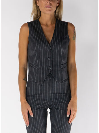 GILET MONOPETTO GESSATO, DARK GREY, small