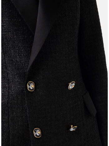 GIACCA DOPPIOPETTO IN TWEED LAMINATO, 110 NERO, small