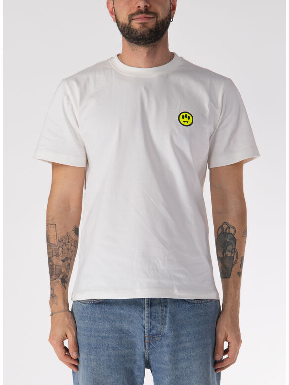 T-SHIRT JERSEY LOGO PATCH UNISEX, 002 OFF WHITE, medium