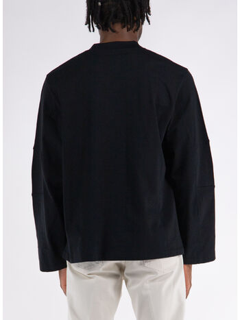 T-SHIRT A MANICHE LUNGHE, BLK0001 BLACK, small