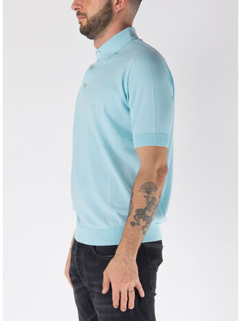 POLO IN MAGLIA A MANICHE CORTE, 701, small