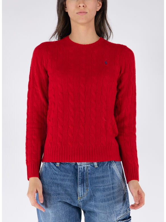 MAGLIONE TRECCIA, NEW RED, medium