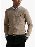 MAGLIONE GIROCOLLO  CON LOGO RICAMATO, BRONZE MELANGE, thumb