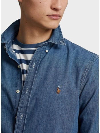 CAMICIA IN DENIM, , small